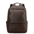 Mochila de negocios vintage para hombre en cuero marrón oscuro de gran capacidad - Marrón