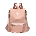 British style pearly pink waterproof backpack with kangaroo logo and gold hardware - Pink