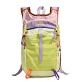 Outdoor-Rucksack im Color-Block-Design in Pink und Lila aus wasserfestem Nylon - Grün