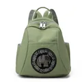 Waterproof bean green nylon backpack for women with sparkling elephant rhinestone decor - Light Green