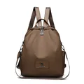 Brown high-density versatile backpack for women with side pockets and top handle - Brown