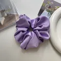Elegant lavender purple satin scrunchie with a soft silk glossy finish for women - Purple