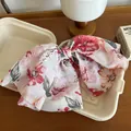 Elegante fermaglio per capelli a fiocco in chiffon floreale con chiusura a molla retrò - Rosa