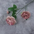 Rosa artificiale a 3 teste in rosa antico per decorazioni domestiche e matrimoni - Rosa Antico