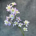 Künstlicher lilafarbener Clematis-Zweig mit Farbverlauf für Haus- und Hochzeitsdeko - Hellviolett