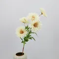 Artificial 5-head fireworks chrysanthemum flower in creamy white for wedding decor - White