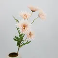 Artificial 5-head chrysanthemum branch in soft pink, decorative faux flower in vase - Pink