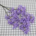 Artificial purple cherry blossom branch with realistic dense floral clusters and green stem - Purple