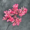 Artificial pink cherry blossom branch with dense lifelike petals for home decor - Rose Red