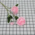 Ramo di peonia artificiale rosa chiaro a tre teste per matrimoni e casa decor - Rosa scuro