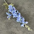 Sky blue artificial delphinium branch with natural gradient petals for home decor - Dark Blue
