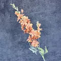 Artificial delphinium branch with warm orange and apricot flowers for wedding decor - Light Coffee