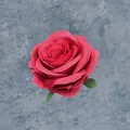 Testa di rosa rossa artificiale in seta con foglie verdi per decoro nuziale - Rosso