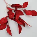 Vibrant red artificial grapefruit leaf branch for floral arrangements and wedding decor - Red