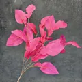 Artificial sawtooth oak leaves in vibrant fuchsia for home and wedding decor - Rose Red