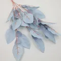 Artificial pomelo leaves in light blue with reddish-brown stems for floral decor - Light Blue