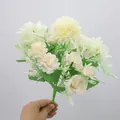 Artificial bouquet with white roses and pompon mums for wedding decoration and home styling - White Rose Hydrangea