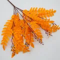 Five-branch artificial orange locust leaves with realistic textures for wedding floral decor - Orange