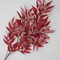 Faux willow leaf branches in deep red and pink for home and wedding decor - Red