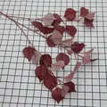 Artificial bodhi leaves in burgundy and grey tones for home decor and photography props - Dark Red