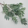 Artificial green willow branch with natural grey-green leaves for home decoration - Grey Green