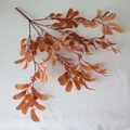 Artificial peanut leaves branch in autumn orange-red with red berries and leaf veins - Coffee