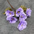 Kunstmatige blauwe pioenen zijden bloemen met realistische paarse lagen en groene bladeren - Paars