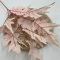 Artificial sawtooth oak leaf in light pink with deep red veins for floral decoration - Pink