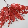 Artificial red fern leaves branch for wedding flower arrangements and home decoration - Red