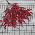 Künstlicher tiefroter Weidenzweig mit Blättern und Beeren für Blumenarrangements - Rot