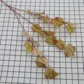 Künstlicher Banyanblattzweig mit grün-rotem Farbverlauf und kleinen Beerenfrüchten - Rot & Grün