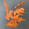 Artificial terracotta oak leaf branch with serrated edges for autumn floral decor - Light Orange