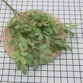 Artificial peanut leaves branch with white berries for realistic home decor greenery - Grass Green