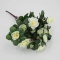 Ramo de azaleas blancas artificiales con pétalos realistas para decoración hogar - Blanco
