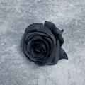 Testa di rosa finta in velluto nero per accessori da sposa e decorazioni per capelli DIY - Nero