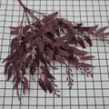 Artificial deep red willow leaf branch with multiple stems for floral home decoration - Wine Red