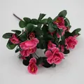 Ramo de azaleas artificiales en magenta intenso con 21 flores para decoración - Rosa Roja