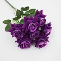 Bouquet de roses artificielles violettes à sept têtes pour décoration de mariage - Rose Angulaire à 7 Têtes - Violet