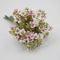 Artificial oil painting hydrangea bouquet with white and pink-purple gradient petals - Autumn Purple Heart White