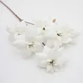 Künstliche weiße Kamelien-Seidenblumen-Anordnung mit braunen Stielen für Hochzeiten - Weiß
