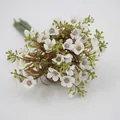 Artificial white hydrangea bouquet with pink purple center for home floral decoration - Autumn White