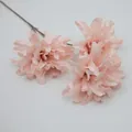 Dalia artificial rosa con tres cabezas de flores y tallo largo para bodas y eventos - Rosa