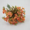 Artificial oil painting style hydrangea bouquet in vibrant orange for home decor - Autumn Orange
