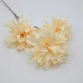 Dalia artificial beige de 3 cabezas para decoración de bodas y arreglos florales - Champaña
