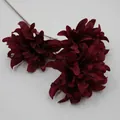 Dalias artificiales de seda color borgoña con tres cabezas para decoración de boda - Rojo oscuro