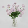 Fleurs de pissenlit artificielles violet clair dans un vase en verre à poignée dorée - Violet