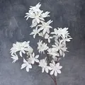 Elegant white artificial lily branch with multi-layered petals for wedding decoration - White