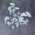 Artificial light blue orchid stem with gradient silk petals for wedding decor - Blue