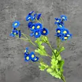 Künstliche blaue Gänseblümchen mit gelber Mitte für Heim- und Hochzeitsdekorationen - Blau