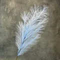 Hierba de pampa artificial azul y blanca para decoraciones elegantes de boda y hogar - 7 puntas / Azul claro